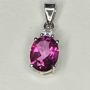 Pink Topaz Oval Pendant